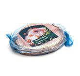 Multiple ham steaks packaged in colorful netting thumbnail